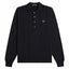 Mens Cable Knitted Long Sleeve Polo Shirt