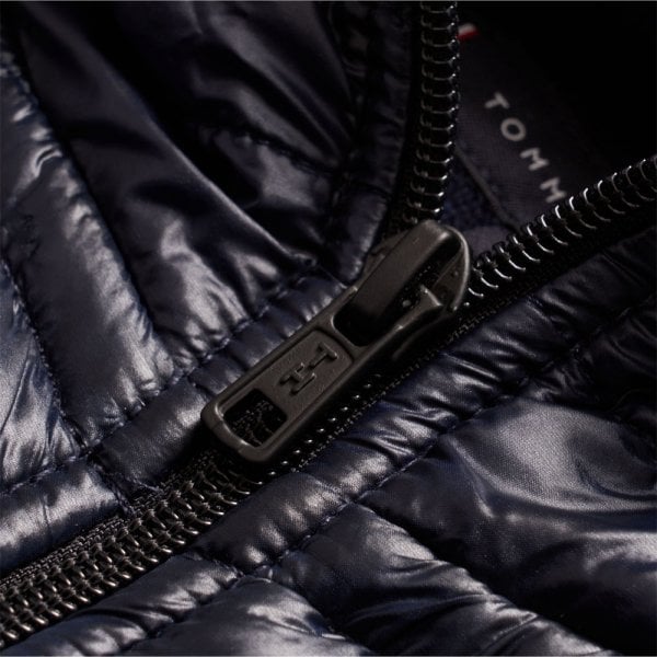 Mens Mixed Media Wool Zip Hooded Jacket