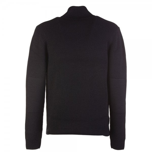 Mens Zip Neck Rib Jumper
