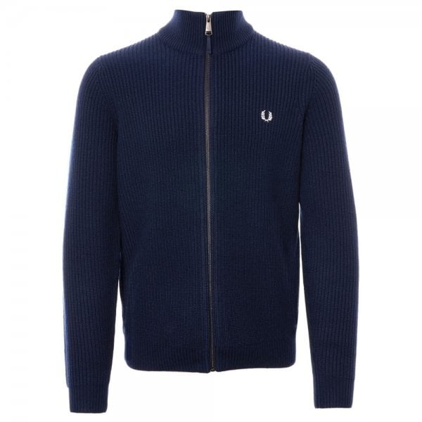 Mens Zip Thru Rib Cardigan