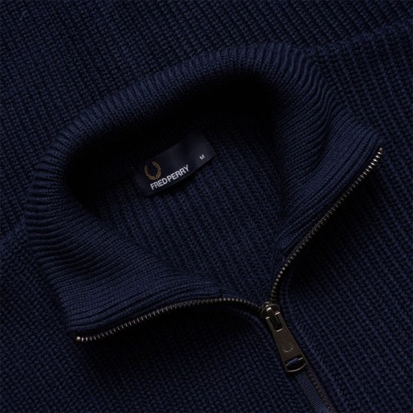 Mens Zip Thru Rib Cardigan