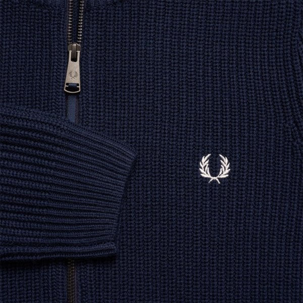 Mens Zip Thru Rib Cardigan