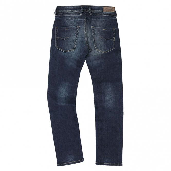 Mens Belther Regular Slim-Tapered Dark Blue Jeans Secondary image