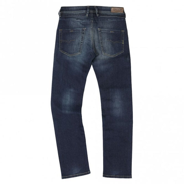 Mens Belther Regular Slim-Tapered Dark Blue Jeans
