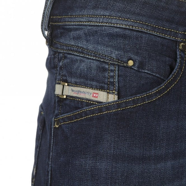 Mens Belther Regular Slim-Tapered Dark Blue Jeans