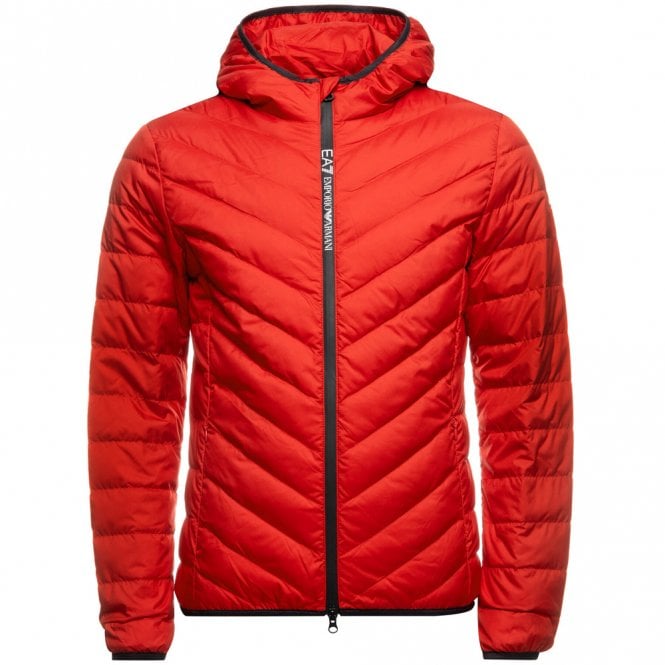 Mens Hooded Woven Down Jacket