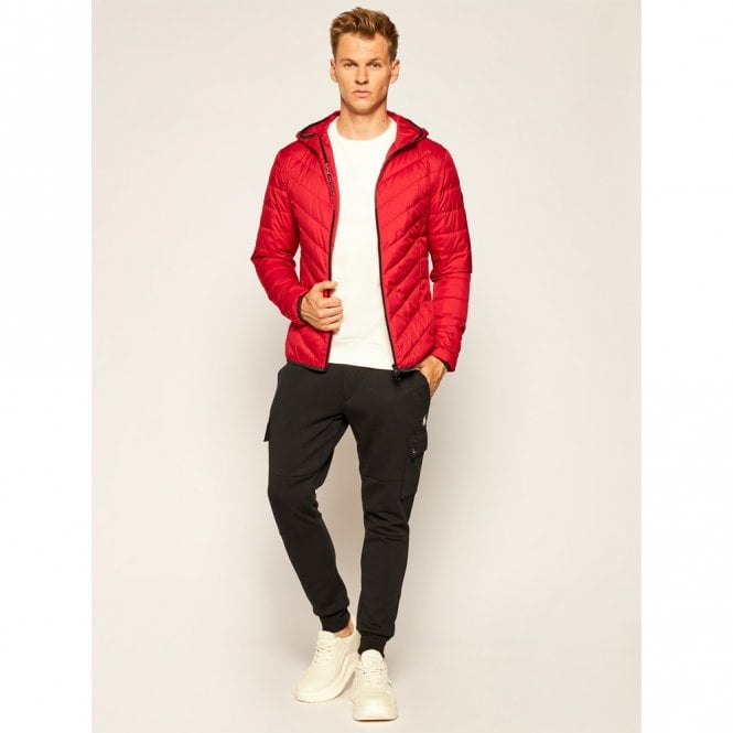 Mens Hooded Woven Down Jacket