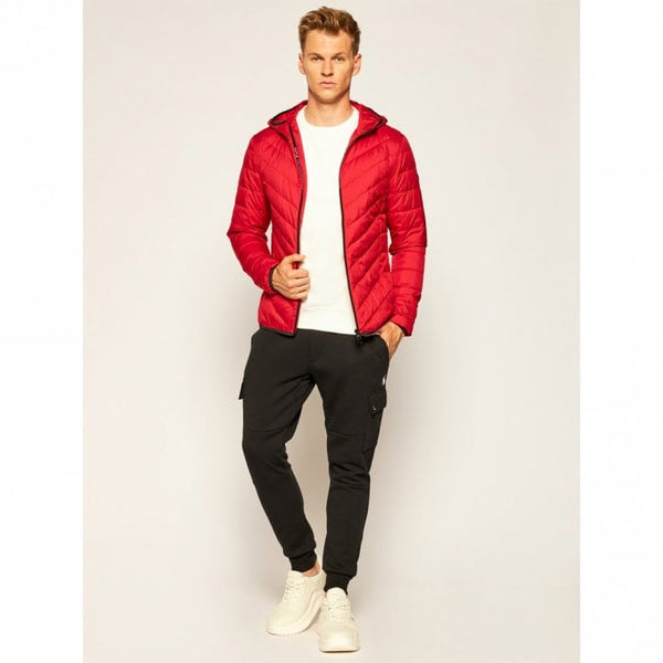 Mens Hooded Woven Down Jacket
