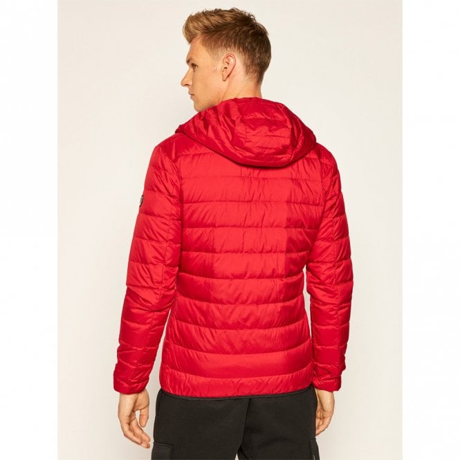 Mens Hooded Woven Down Jacket