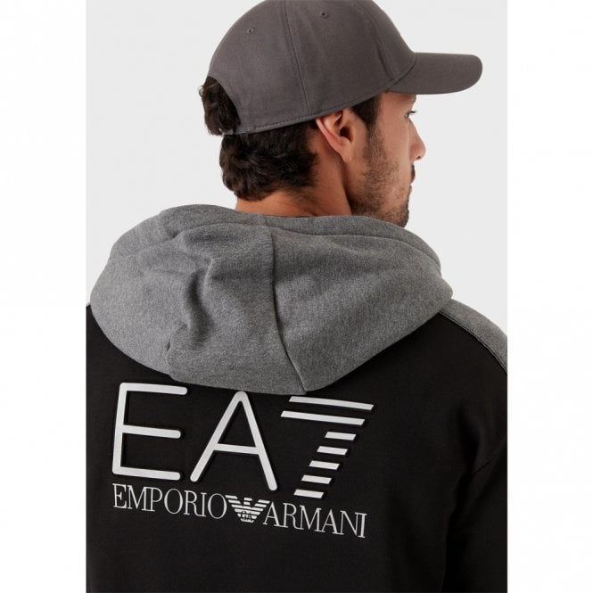 Mens Athletic Colour Block Hooded Sweatshirt