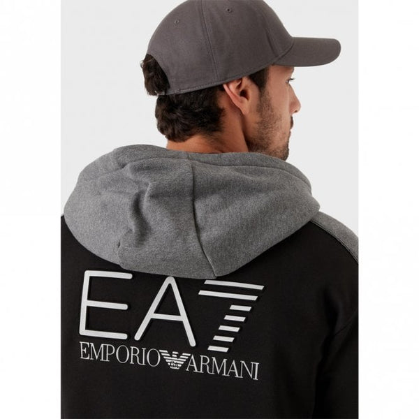 Mens Athletic Colour Block Hooded Sweatshirt