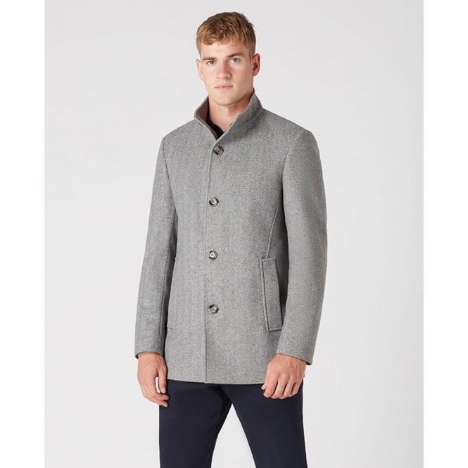 Mens Tapered Fit Wool-Rich Overcoat