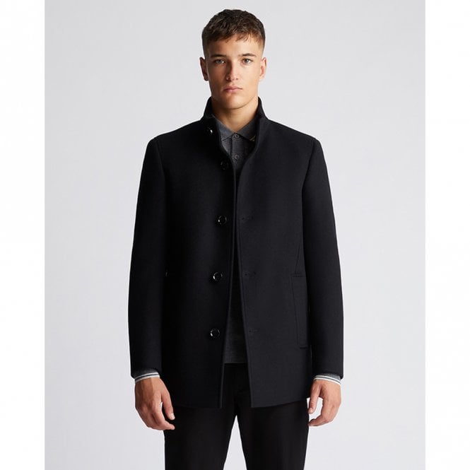 Mens Tapered Fit Wool-Rich Overcoat