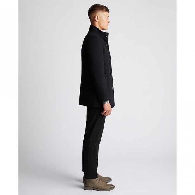 Mens Tapered Fit Wool-Rich Overcoat