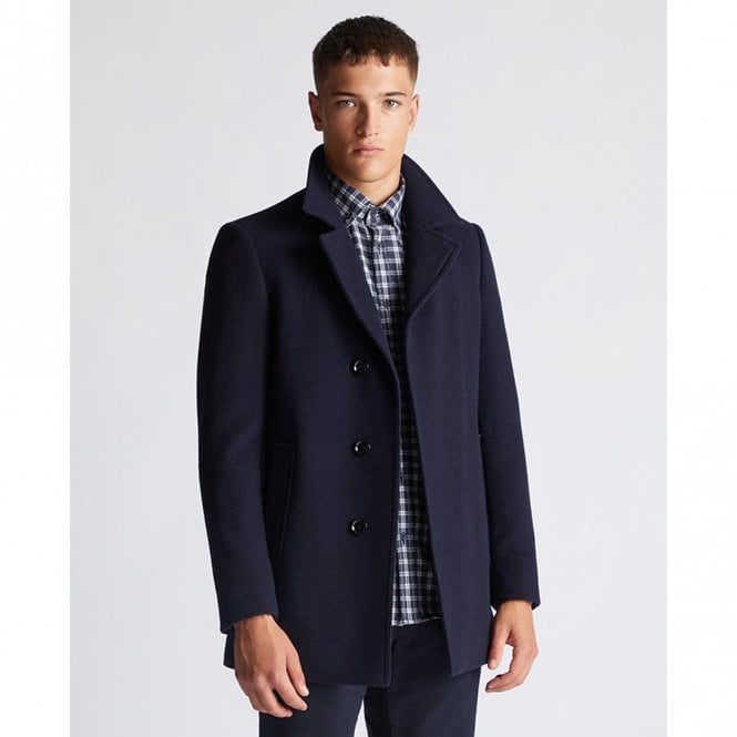 Mens Tapered Fit Wool-Rich Overcoat