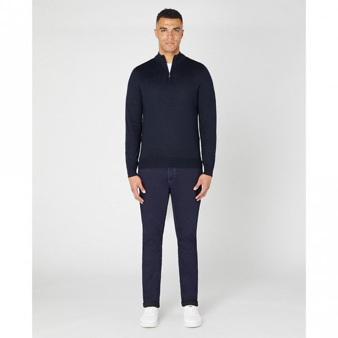 Mens Tapered Fit Merino Wool-Blend 1/2 Zip Sweater
