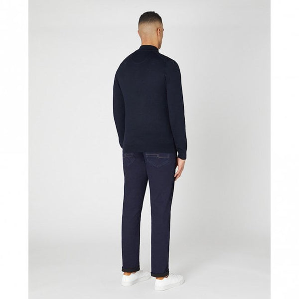 Mens Tapered Fit Merino Wool-Blend 1/2 Zip Sweater