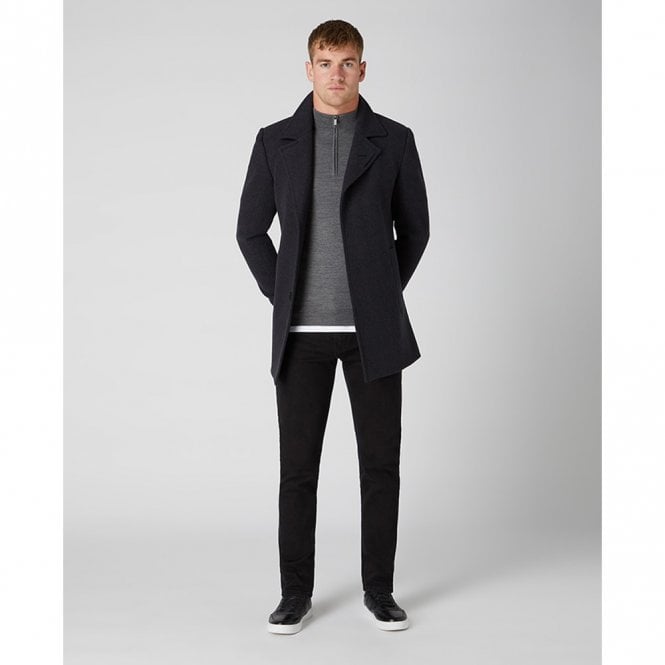 Mens Tapered Fit Merino Wool-Blend 1/2 Zip Sweater