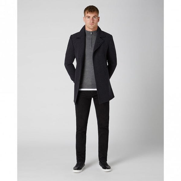 Mens Tapered Fit Merino Wool-Blend 1/2 Zip Sweater