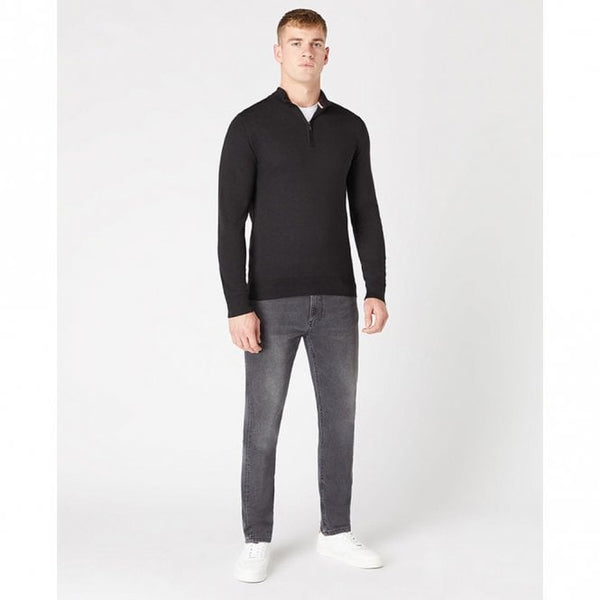 Mens Tapered Fit Merino Wool-Blend 1/2 Zip Sweater