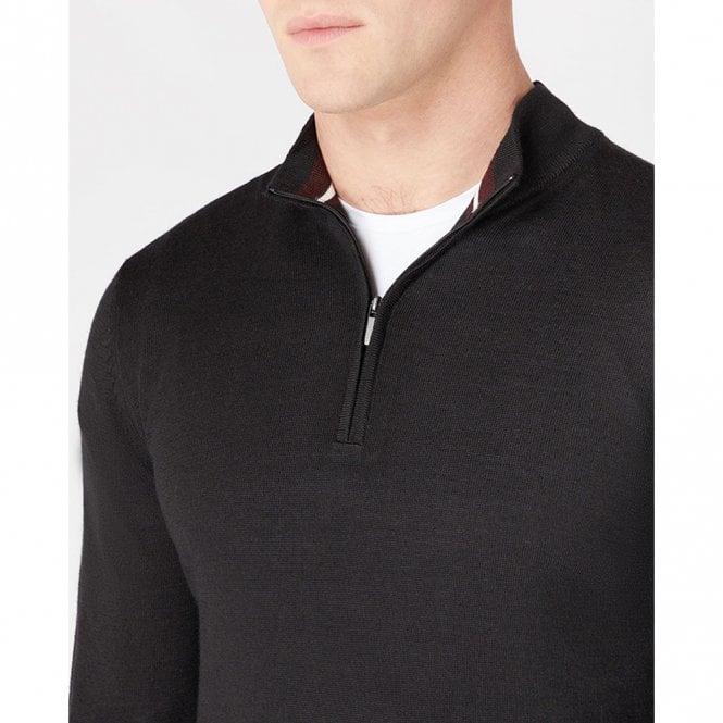 Mens Tapered Fit Merino Wool-Blend 1/2 Zip Sweater