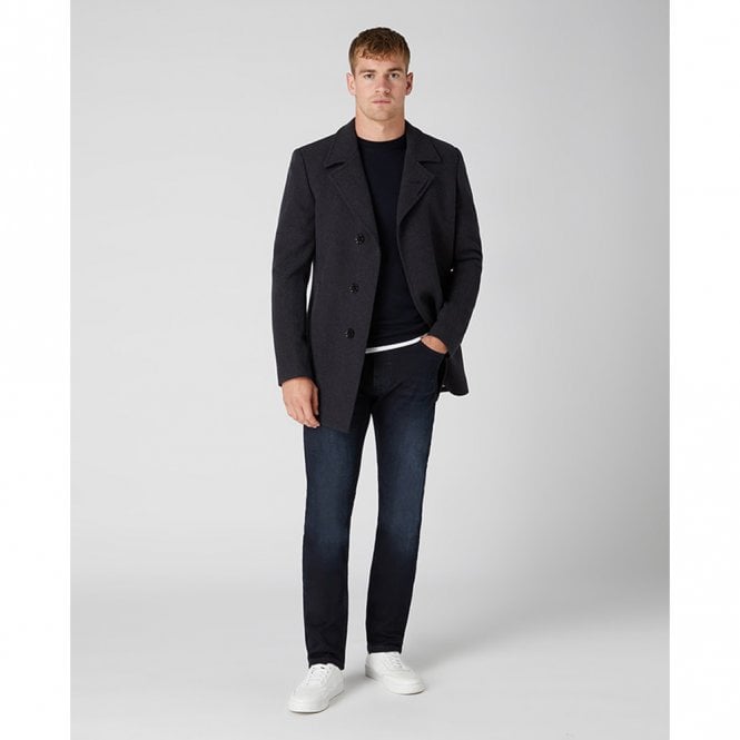 Mens Tapered Fit Merino Wool-Blend Crew Neck Sweatshirt