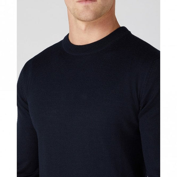 Mens Tapered Fit Merino Wool-Blend Crew Neck Sweatshirt