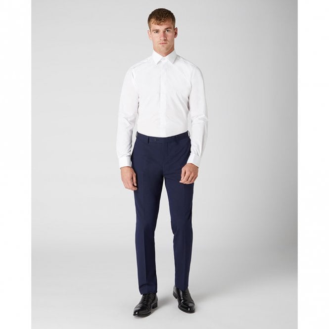 Mens Tapered Fit Cotton-Blend Long Sleeve Shirt