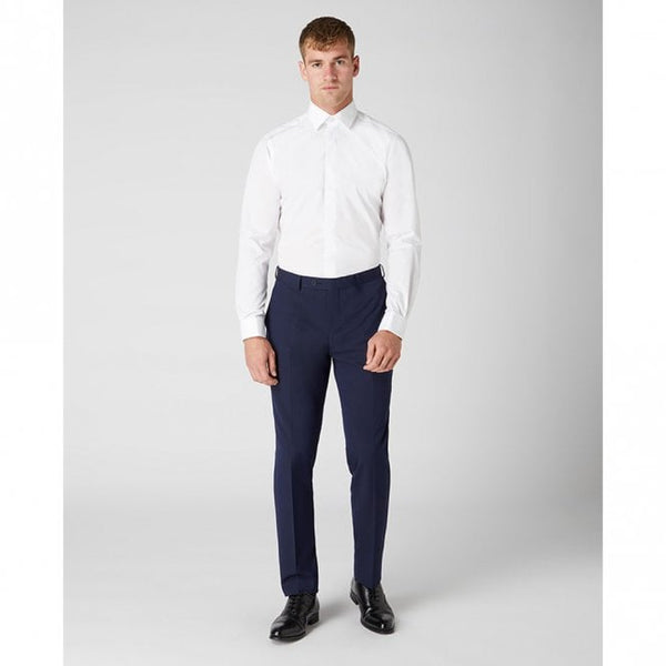 Mens Tapered Fit Cotton-Blend Long Sleeve Shirt