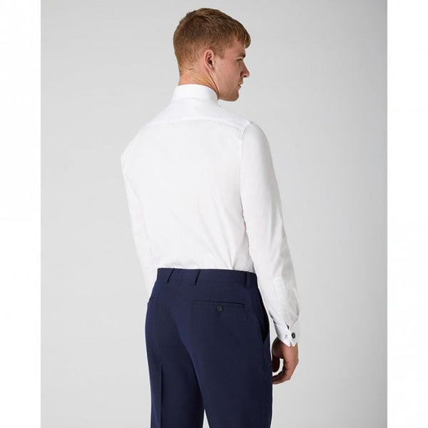 Mens Tapered Fit Cotton-Blend Long Sleeve Shirt