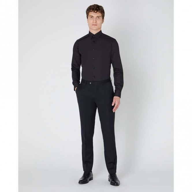 Mens Slim Fit Cotton-Blend Long Sleeve Shirt