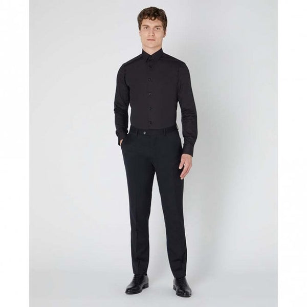 Mens Slim Fit Cotton-Blend Long Sleeve Shirt