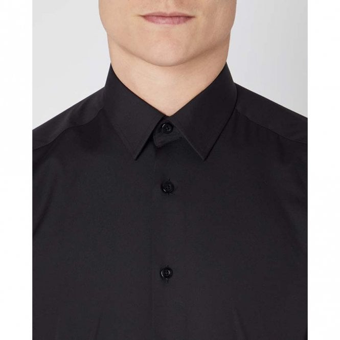 Mens Slim Fit Cotton-Blend Long Sleeve Shirt