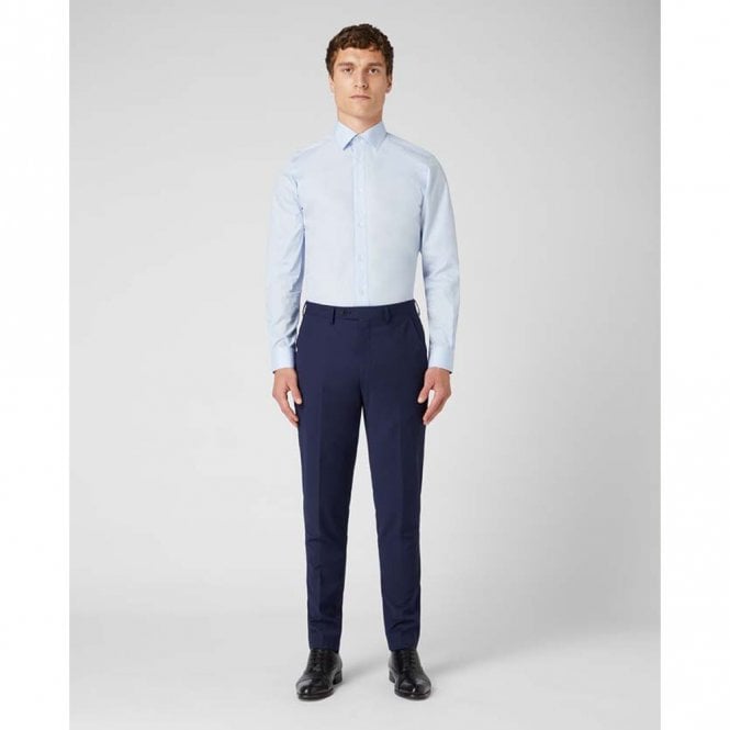 Mens Tapered Fit Cotton-Blend Long Sleeve Shirt