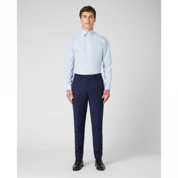 Mens Tapered Fit Cotton-Blend Long Sleeve Shirt