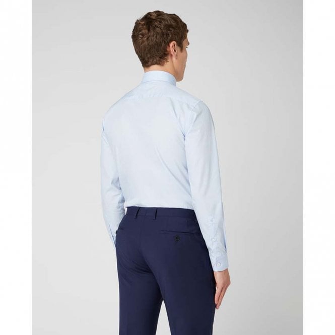 Mens Tapered Fit Cotton-Blend Long Sleeve Shirt