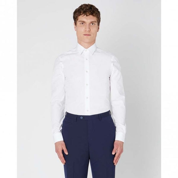 Mens Slim Fit Cotton-Blend Long Sleeve Shirt