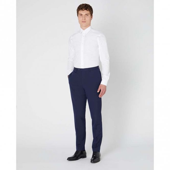 Mens Slim Fit Cotton-Blend Long Sleeve Shirt