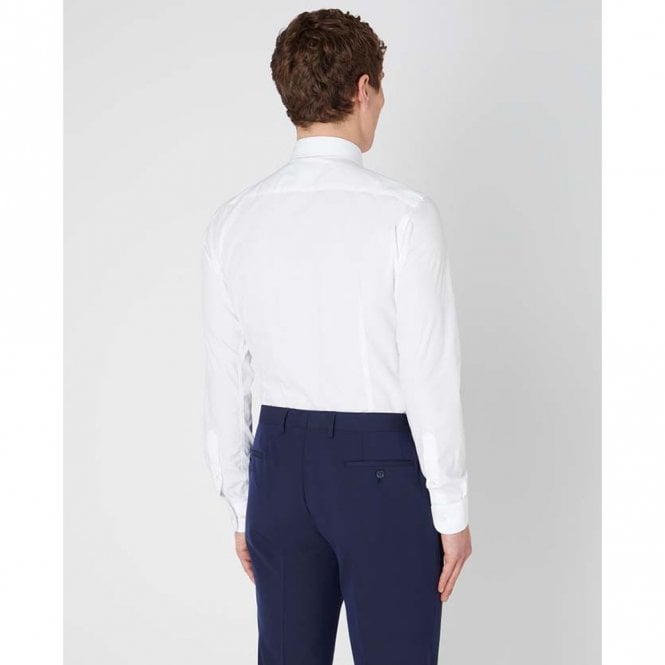 Mens Slim Fit Cotton-Blend Long Sleeve Shirt