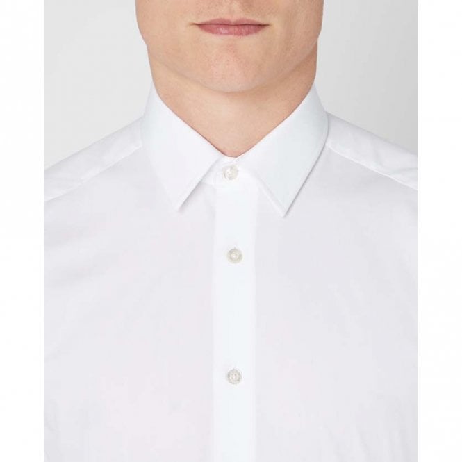 Mens Slim Fit Cotton-Blend Long Sleeve Shirt