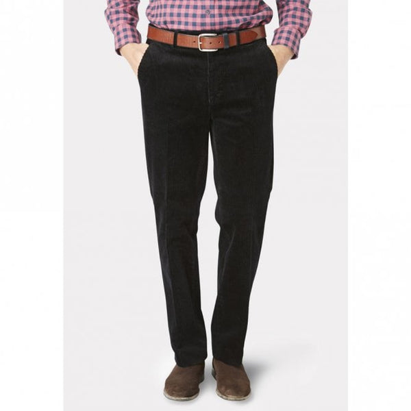 Mens Regular Fit Black Corduroy Trouser