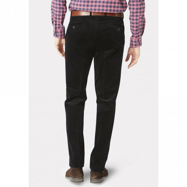 Mens Regular Fit Black Corduroy Trouser