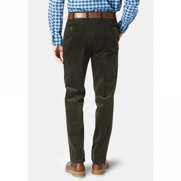 Mens Regular Fit Olive Corduroy Trouser