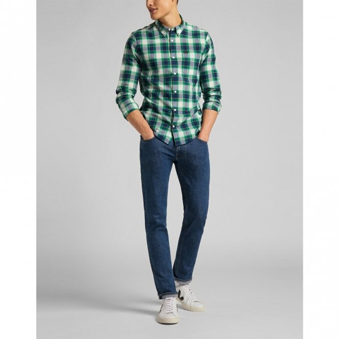 Mens Daren Mid Stone Wash Regular Straight Jeans