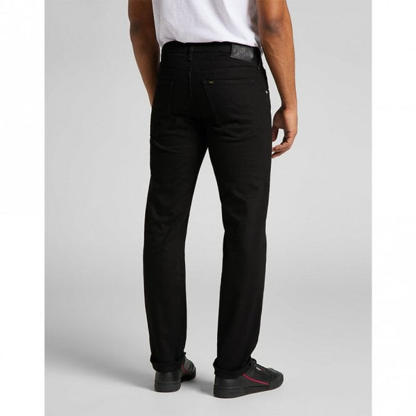 Mens Daren Zip Fly Low Stretch In Clean Black Jeans