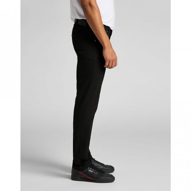 Mens Daren Zip Fly Low Stretch In Clean Black Jeans