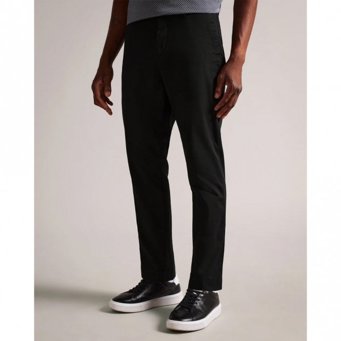 Mens Genbee Casual Relaxed Black Chino