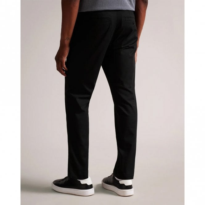 Mens Genbee Casual Relaxed Black Chino