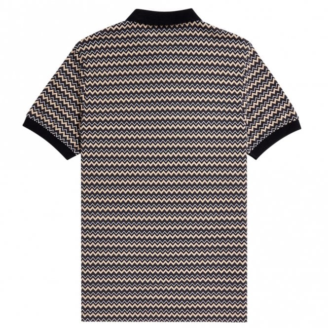 Mens Zig Zag Print Polo Shirt Secondary image
