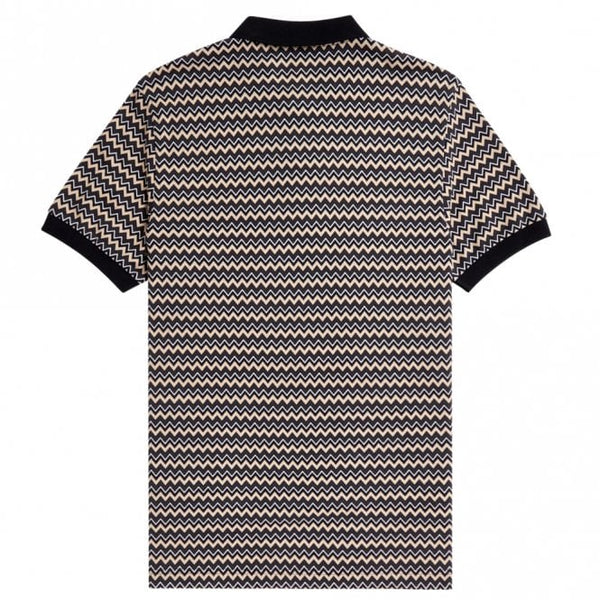 Mens Zig Zag Print Polo Shirt